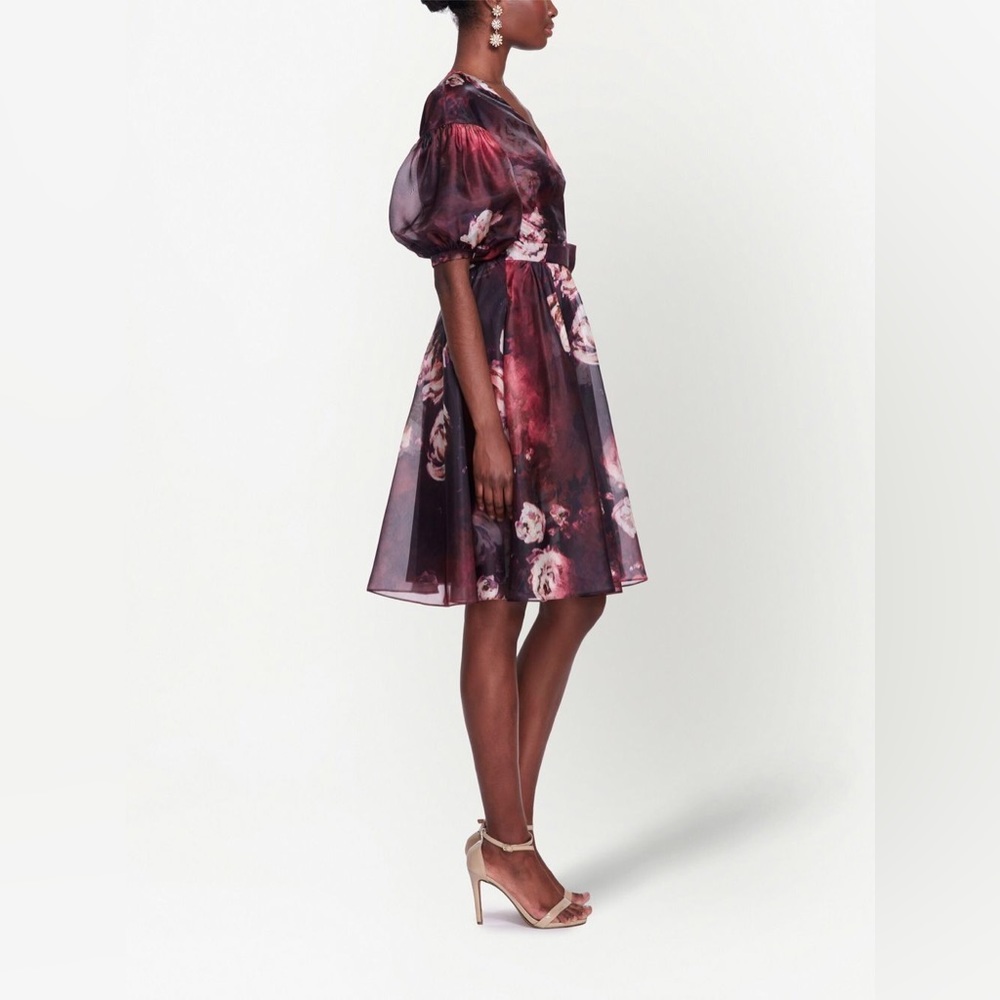 NWT Marchesa Notte Floral Cocktail Wrap Dress - Picture 6 of 16